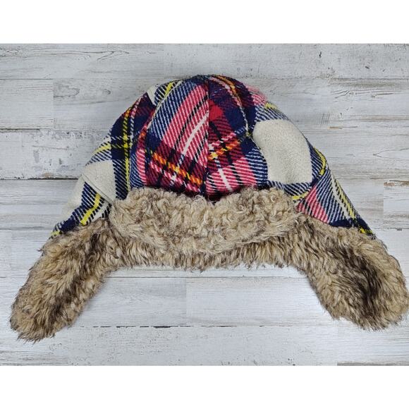 American Eagle Outfitters Plaid Trapper Hat Faux Fur One Size Fits Most - Picture 1 of 5